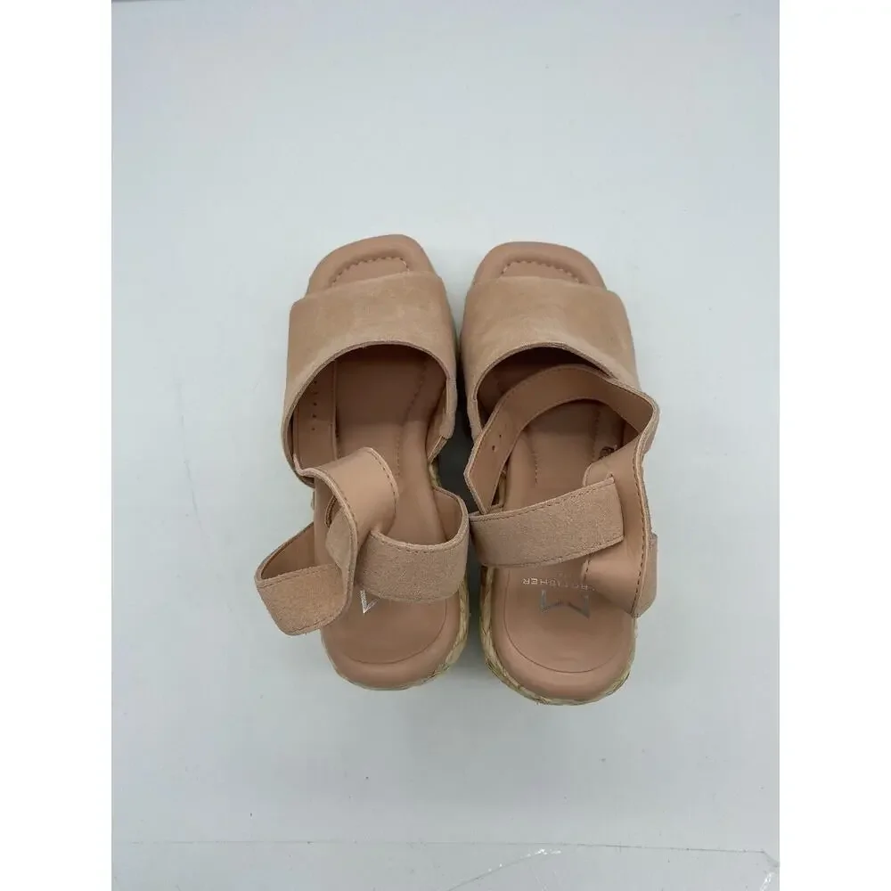 New Marc Fisher‎ LTD Nelly Suede Espadrille Wedge Sandals Ankle Strap Blush 8M